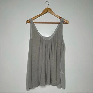 Transit Par Such Gray Linen Blend Sheer Back Camisole Size 4